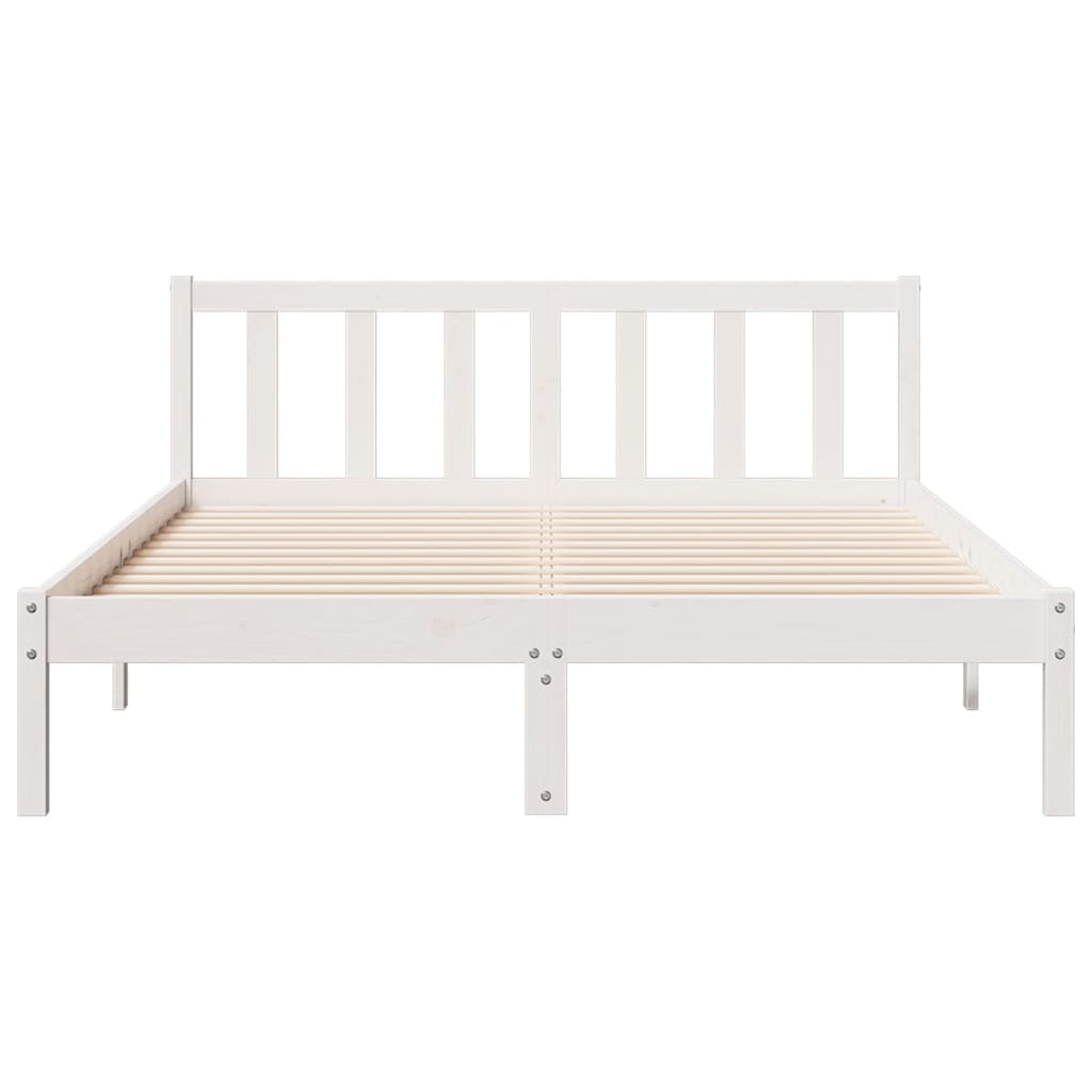 vidaXL Dłuższe łóżko bez materaca, białe, 160x210 cm, drewno sosnowe