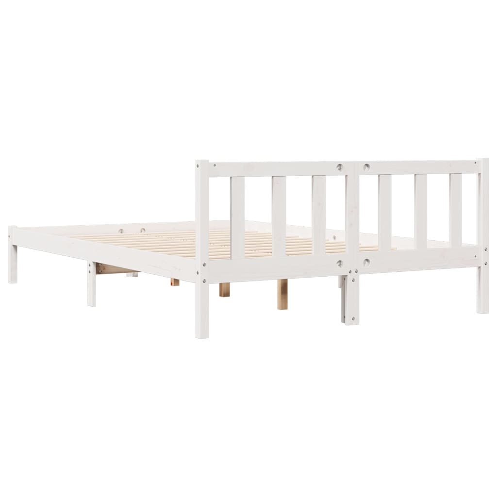 vidaXL Dłuższe łóżko bez materaca, białe, 160x210 cm, drewno sosnowe