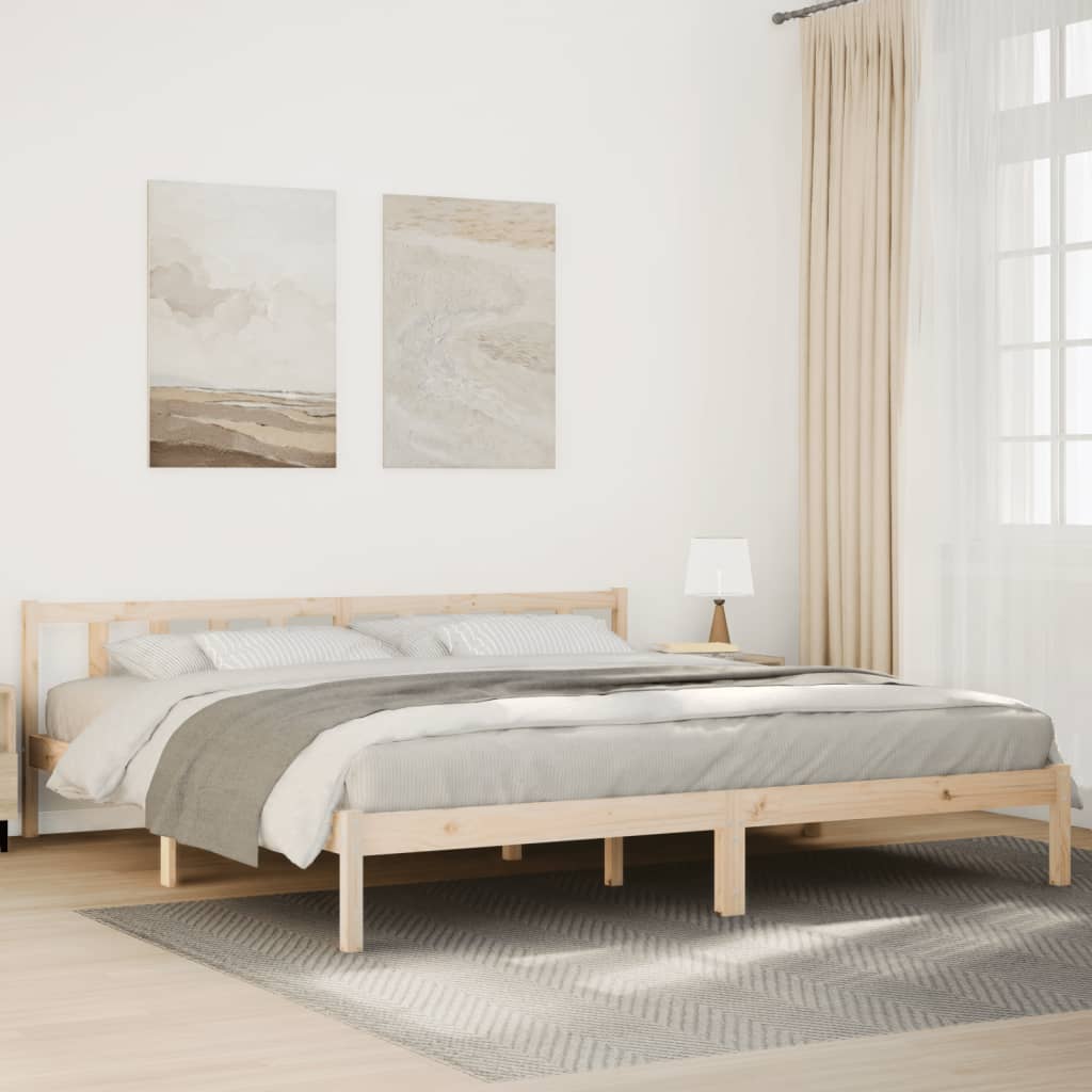 vidaXL Dłuższe łóżko bez materaca, 200x210 cm, lite drewno sosnowe