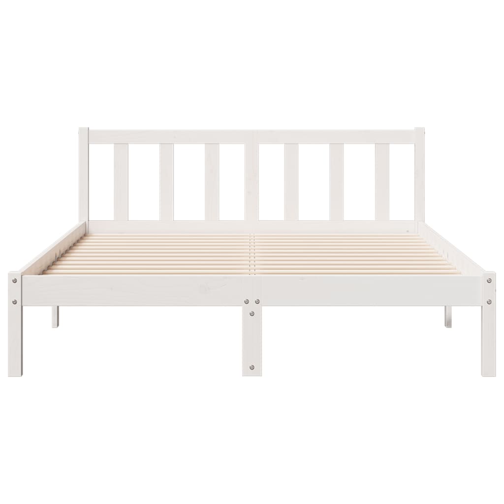vidaXL Dłuższe łóżko bez materaca, białe, 140x220 cm, drewno sosnowe