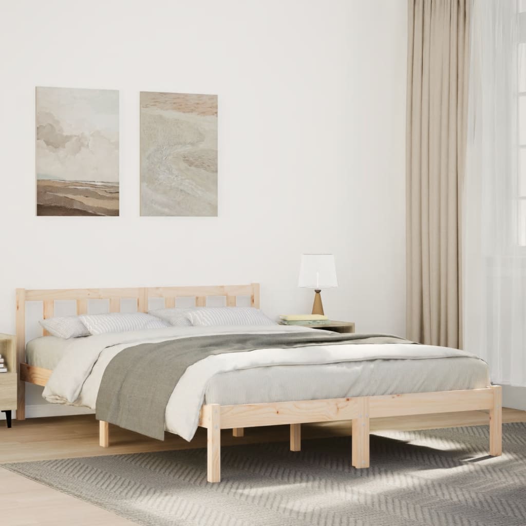 vidaXL Dłuższe łóżko bez materaca, 160x220 cm, lite drewno sosnowe