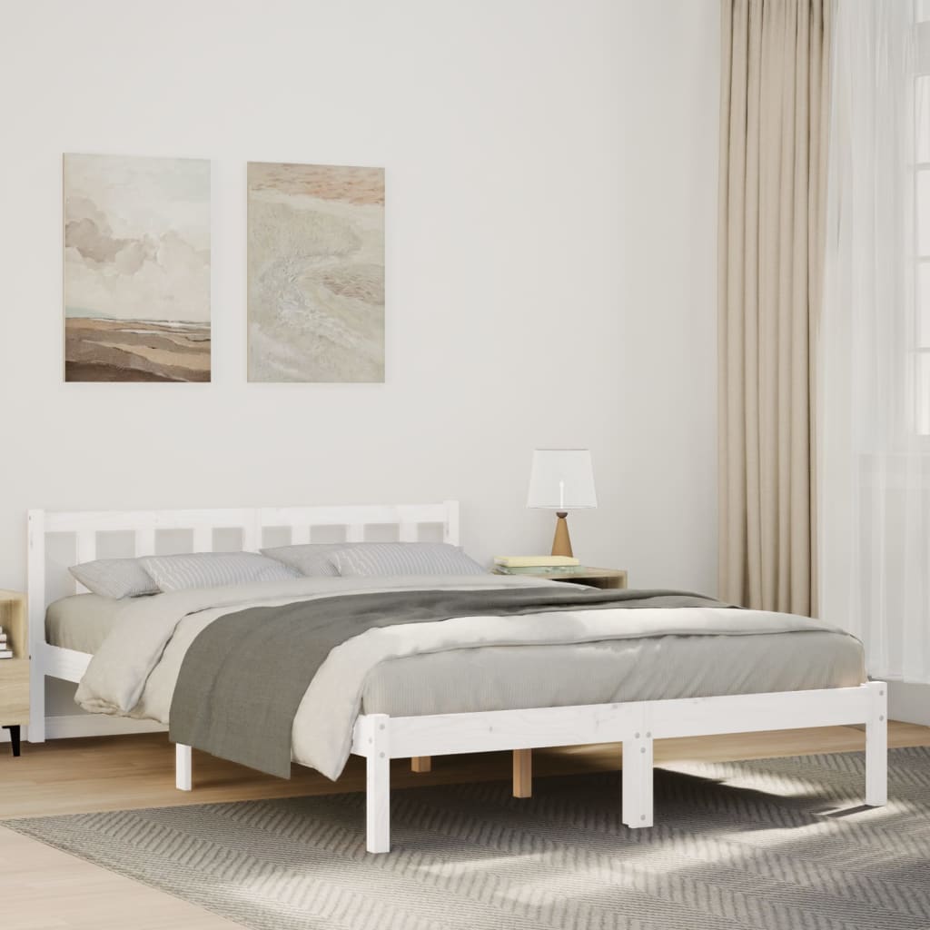 vidaXL Dłuższe łóżko bez materaca, 160x220 cm, lite drewno sosnowe