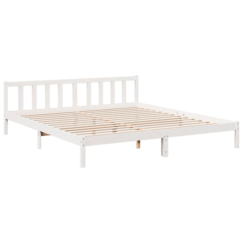 vidaXL Dłuższe łóżko bez materaca, białe, 180x220 cm, drewno sosnowe