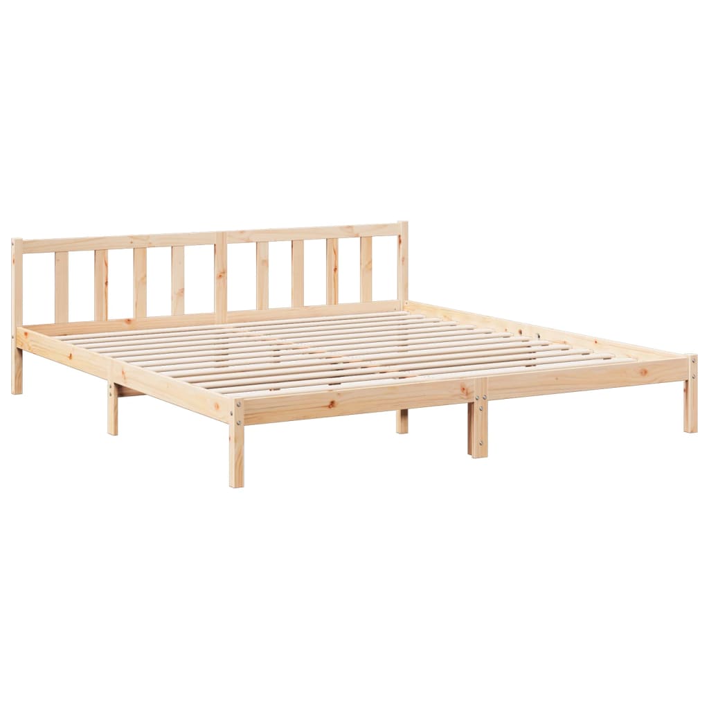 vidaXL Dłuższe łóżko bez materaca, 200x220 cm, lite drewno sosnowe