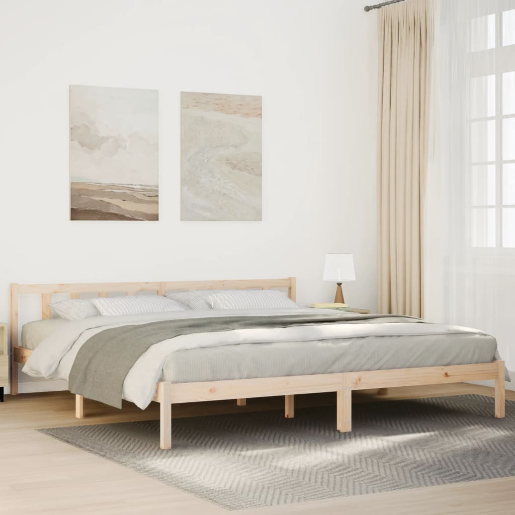 vidaXL Dłuższe łóżko bez materaca, 200x220 cm, lite drewno sosnowe