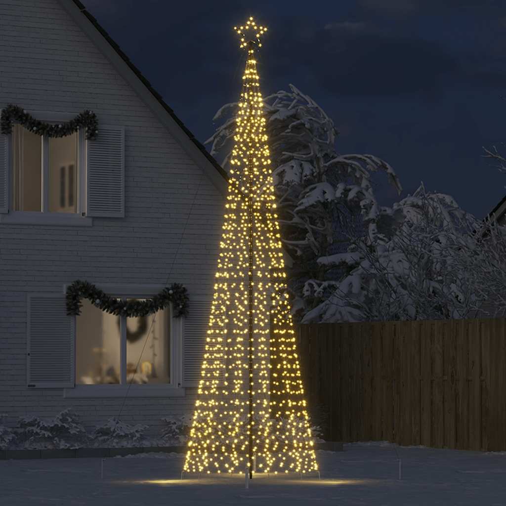 vidaXL Choinka świąteczna LED kolcami 1534 diody LED Ciepła biel 500cm