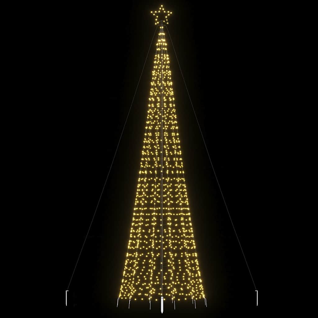 vidaXL Choinka świąteczna LED kolcami 1534 diody LED Ciepła biel 500cm