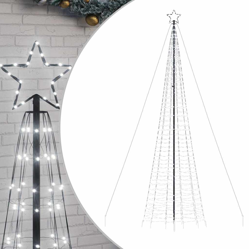 vidaXL Choinka świąteczna LED kolcami 1534 diody LED Zimna biel 500 cm
