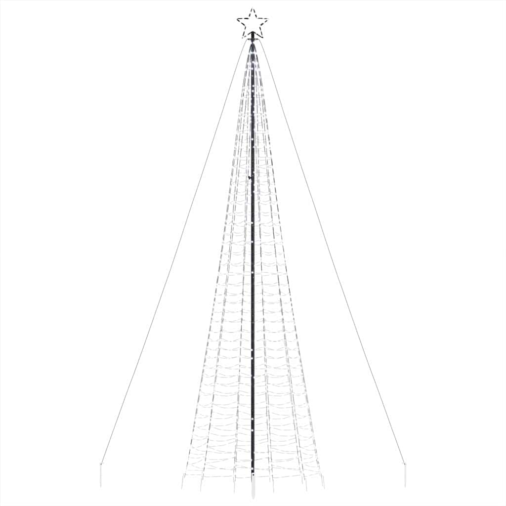 vidaXL Choinka świąteczna LED kolcami 1534 diody LED Zimna biel 500 cm
