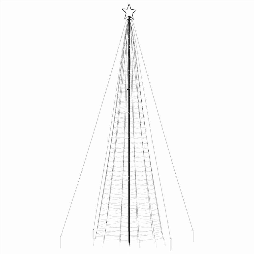 vidaXL Choinka świąteczna LED kolcami 1534 diody LED Zimna biel 500 cm