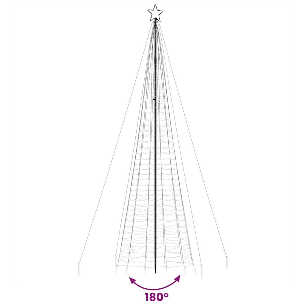 vidaXL Choinka świąteczna LED kolcami 1534 diody LED Zimna biel 500 cm
