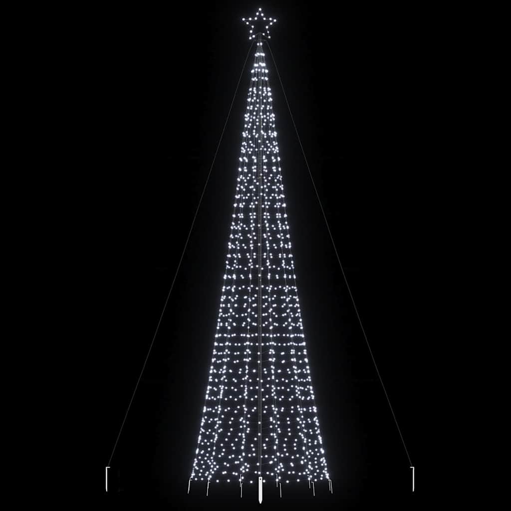 vidaXL Choinka świąteczna LED kolcami 1534 diody LED Zimna biel 500 cm