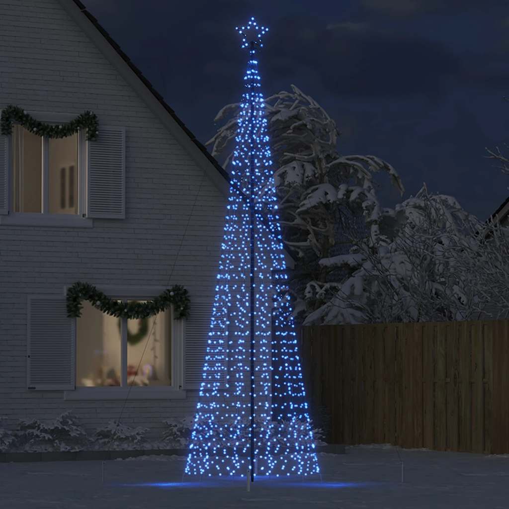 vidaXL Choinka świąteczna LED kolcami 1534 diody LED Niebieski 500 cm