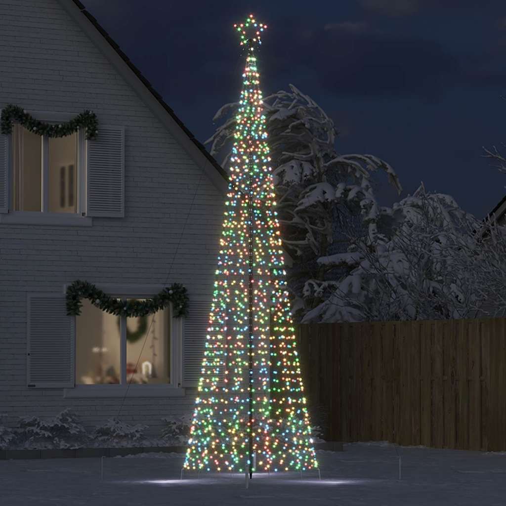 vidaXL Choinka świąteczna LED kolcami 1534 diody LED kolorowa 500 cm