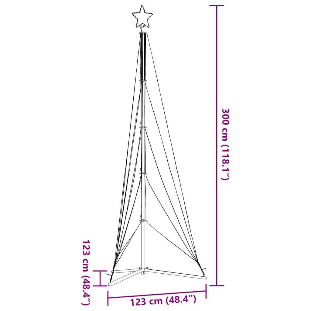 vidaXL Choinka LED 525 diod LED Zimna biel 302 cm