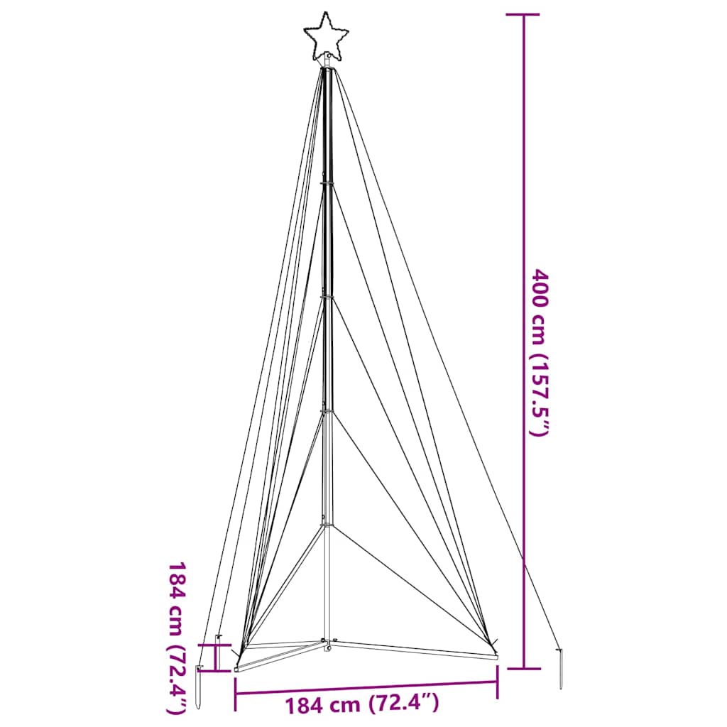 vidaXL Choinka LED 615 LED Zimna biel 404,5 cm