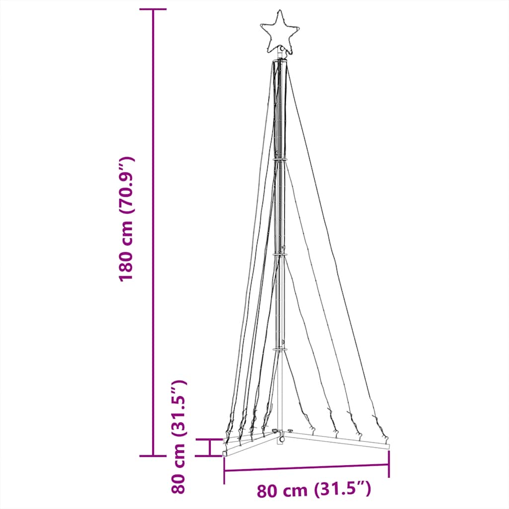 vidaXL Choinka LED 339 LEDs Ciepła biel 187 cm