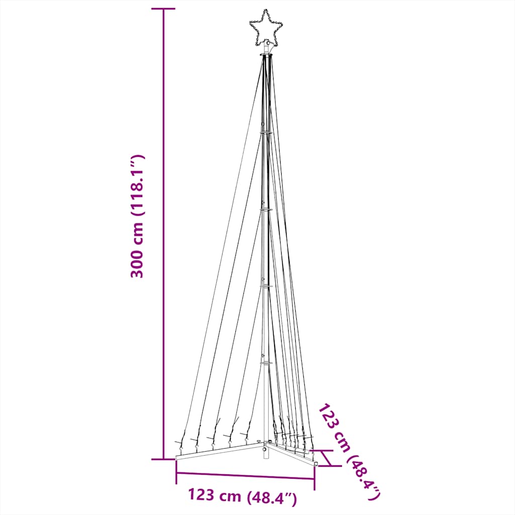 vidaXL Choinka LED 495 LEDs Ciepła biel 300,5 cm