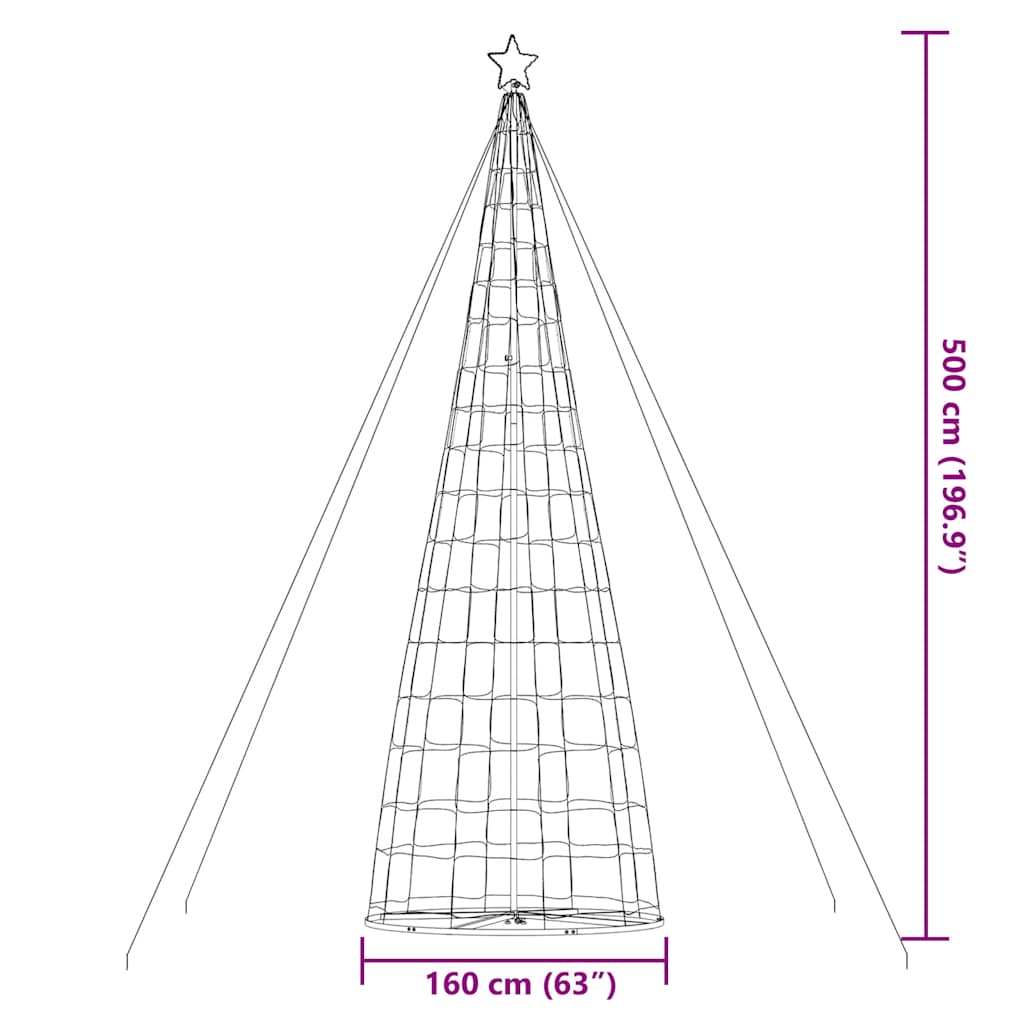 vidaXL Choinka LED 1534 diody LED Niebieski 500 cm