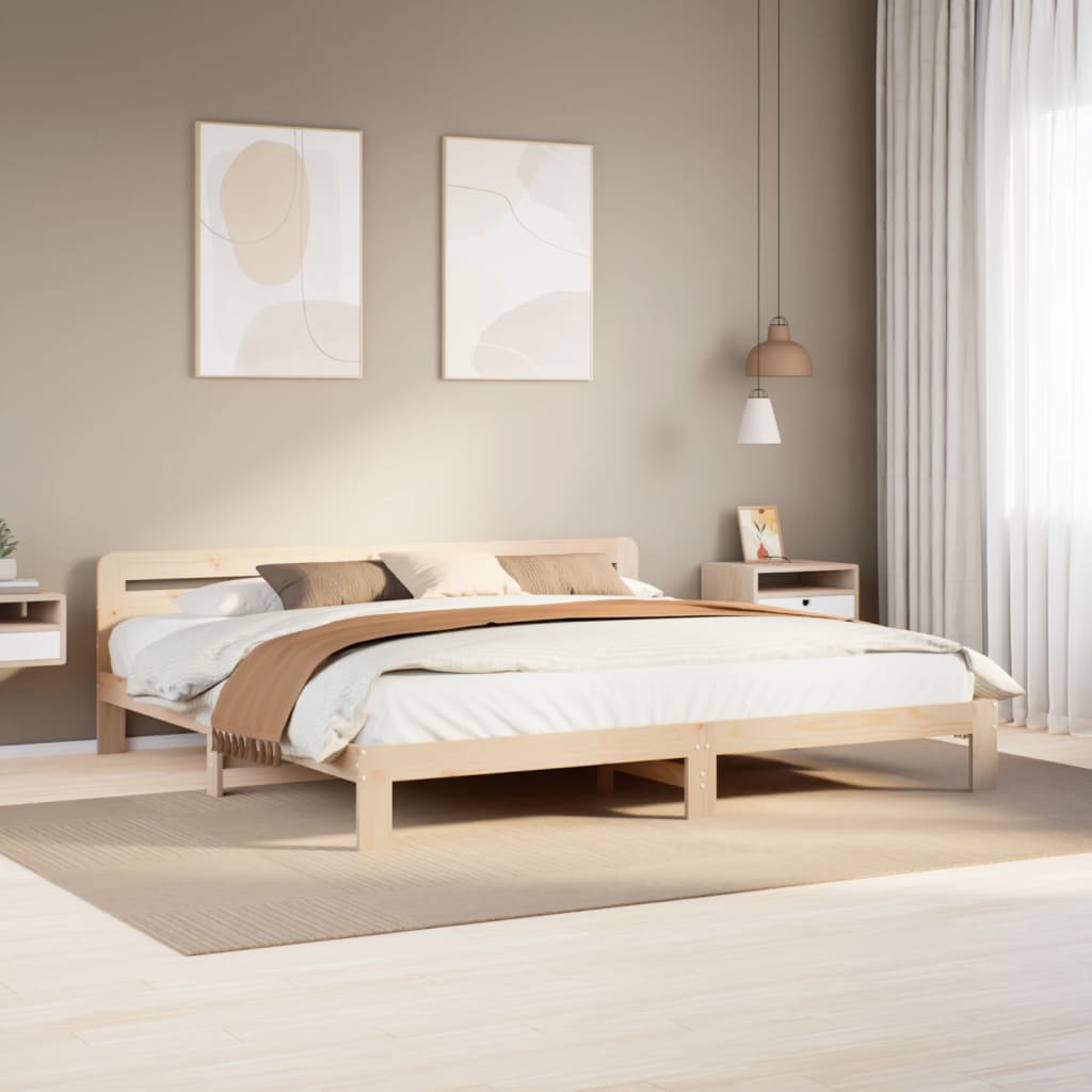 vidaXL Rama łóżka bez materaca, 200x200 cm, lite drewno sosnowe