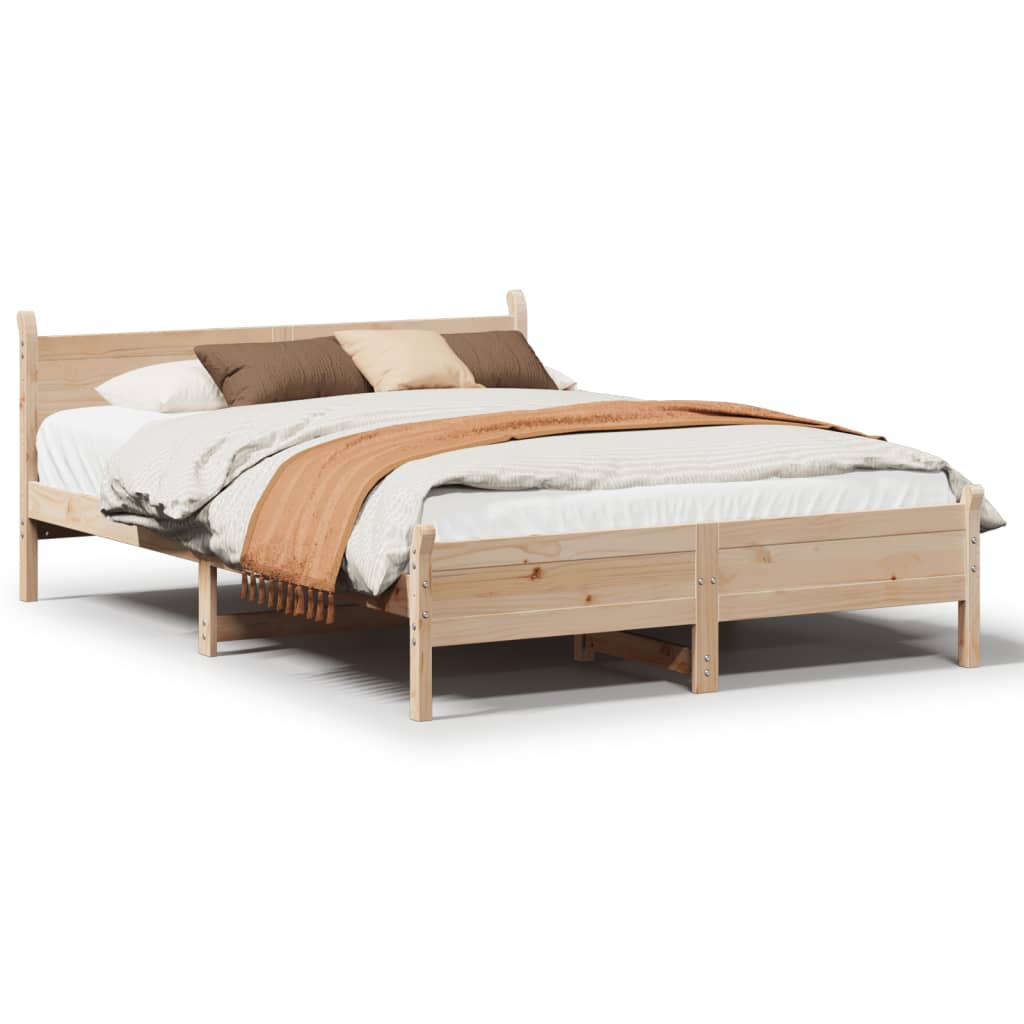 vidaXL Rama łóżka bez materaca, 140x200 cm, lite drewno sosnowe
