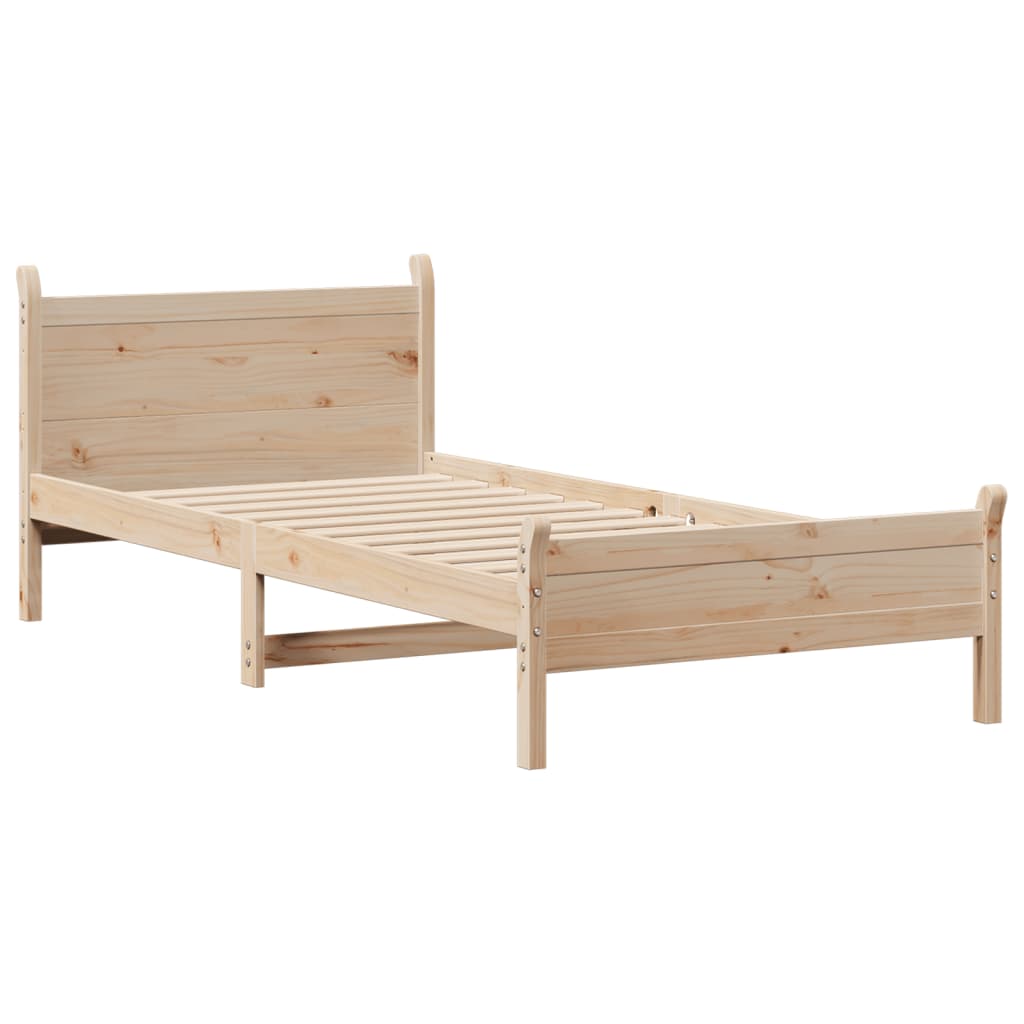 vidaXL Rama łóżka bez materaca, 90x200 cm, lite drewno sosnowe