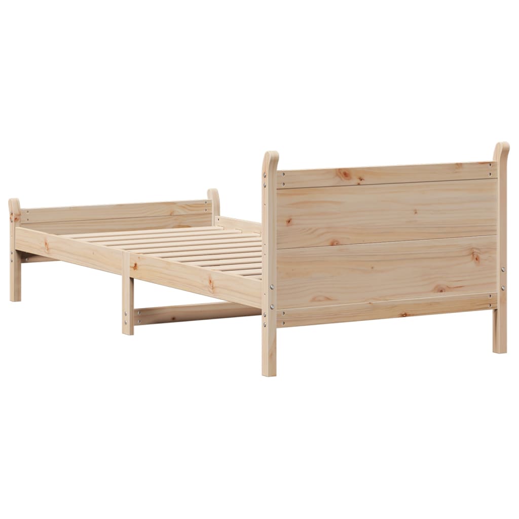 vidaXL Rama łóżka bez materaca, 90x200 cm, lite drewno sosnowe