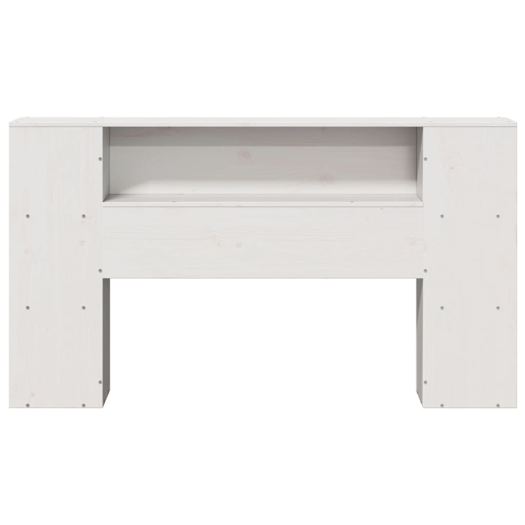 vidaXL Wezgłowie do łóżka, z półkami, białe, 160 cm, drewno sosnowe