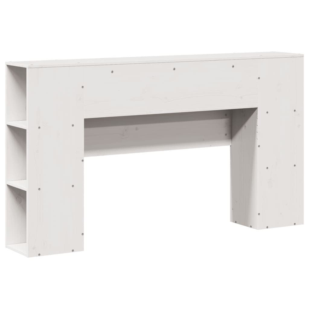 vidaXL Wezgłowie do łóżka, z półkami, białe, 160 cm, drewno sosnowe