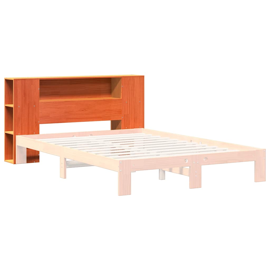 vidaXL Wezgłowie do łóżka, z półkami, woskowy brąz, 150 cm, sosnowe