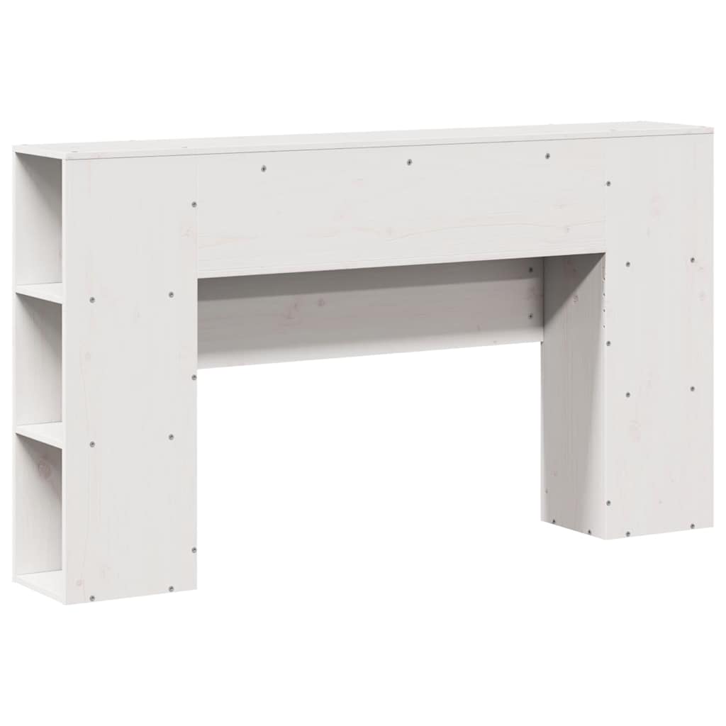 vidaXL Wezgłowie do łóżka, z półkami, białe, 140 cm, drewno sosnowe