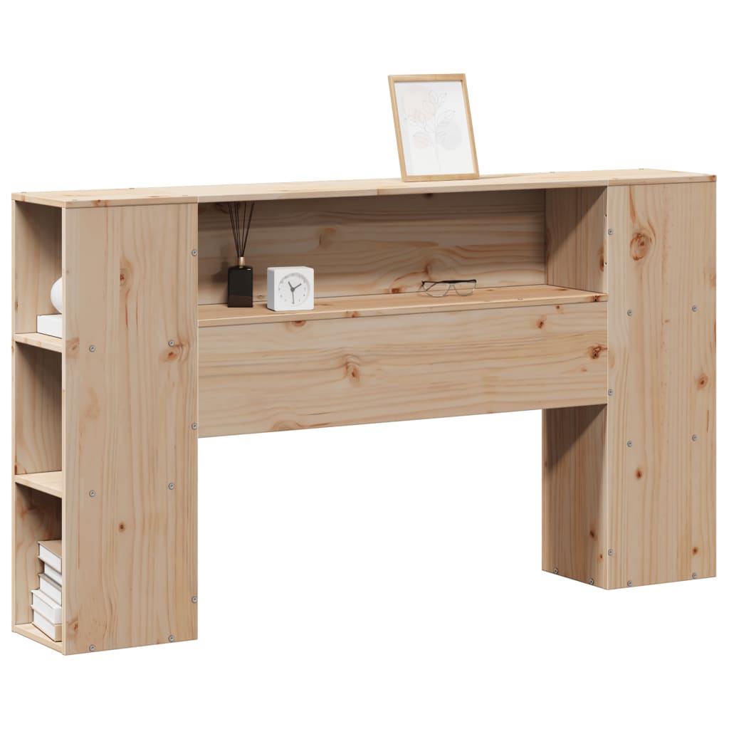 vidaXL Wezgłowie do łóżka, z półkami, 135 cm, lite drewno sosnowe