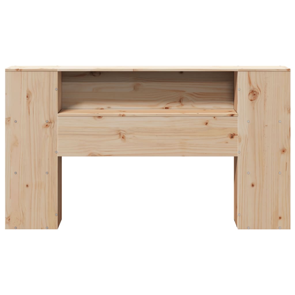 vidaXL Wezgłowie do łóżka, z półkami, 135 cm, lite drewno sosnowe