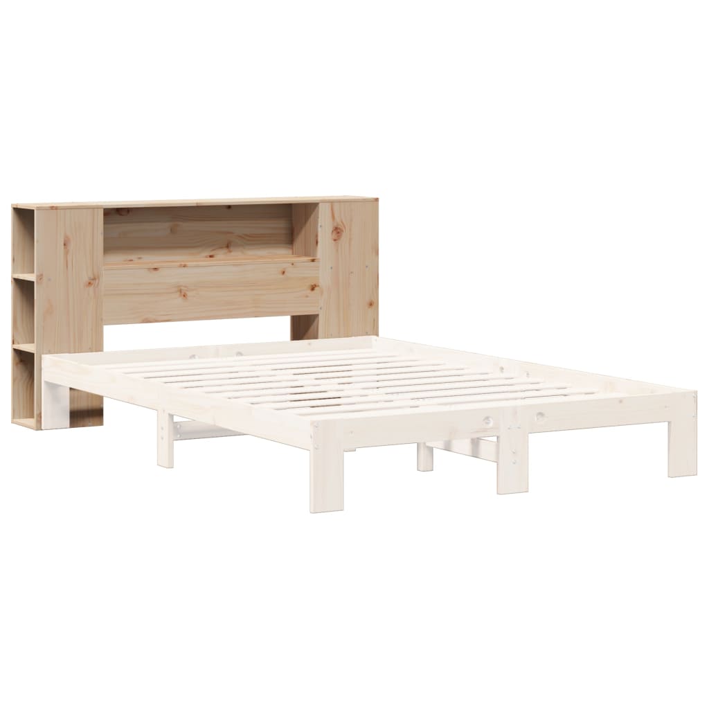 vidaXL Wezgłowie do łóżka, z półkami, 135 cm, lite drewno sosnowe