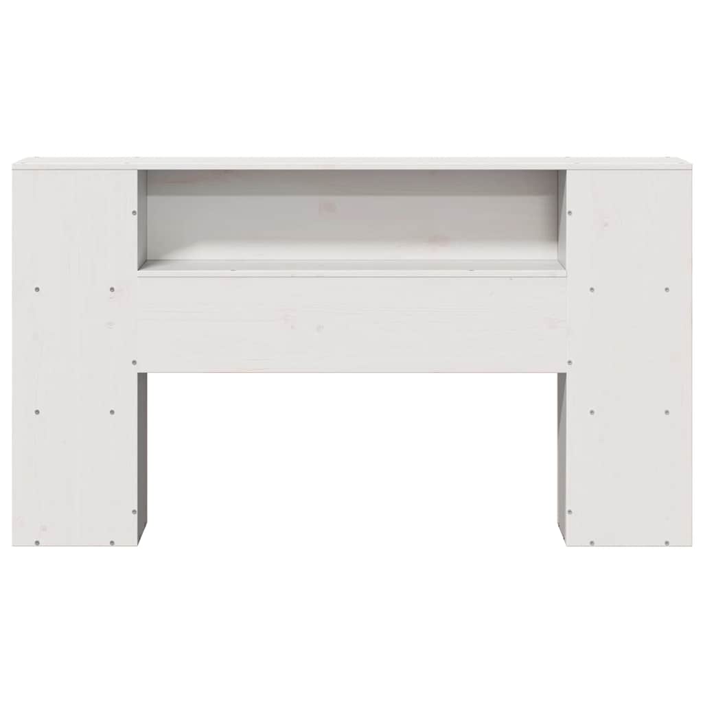 vidaXL Wezgłowie do łóżka, z półkami, białe, 135 cm, drewno sosnowe