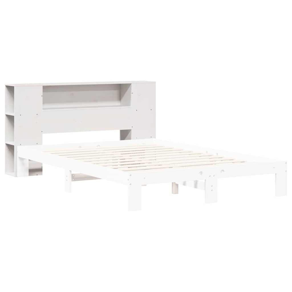 vidaXL Wezgłowie do łóżka, z półkami, białe, 135 cm, drewno sosnowe