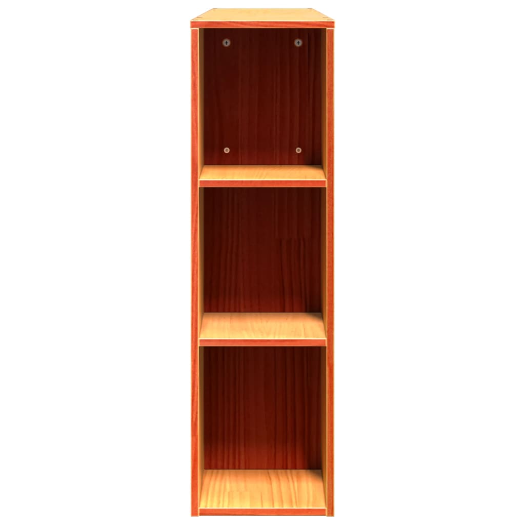vidaXL Wezgłowie do łóżka, z półkami, woskowy brąz, 135 cm, sosnowe