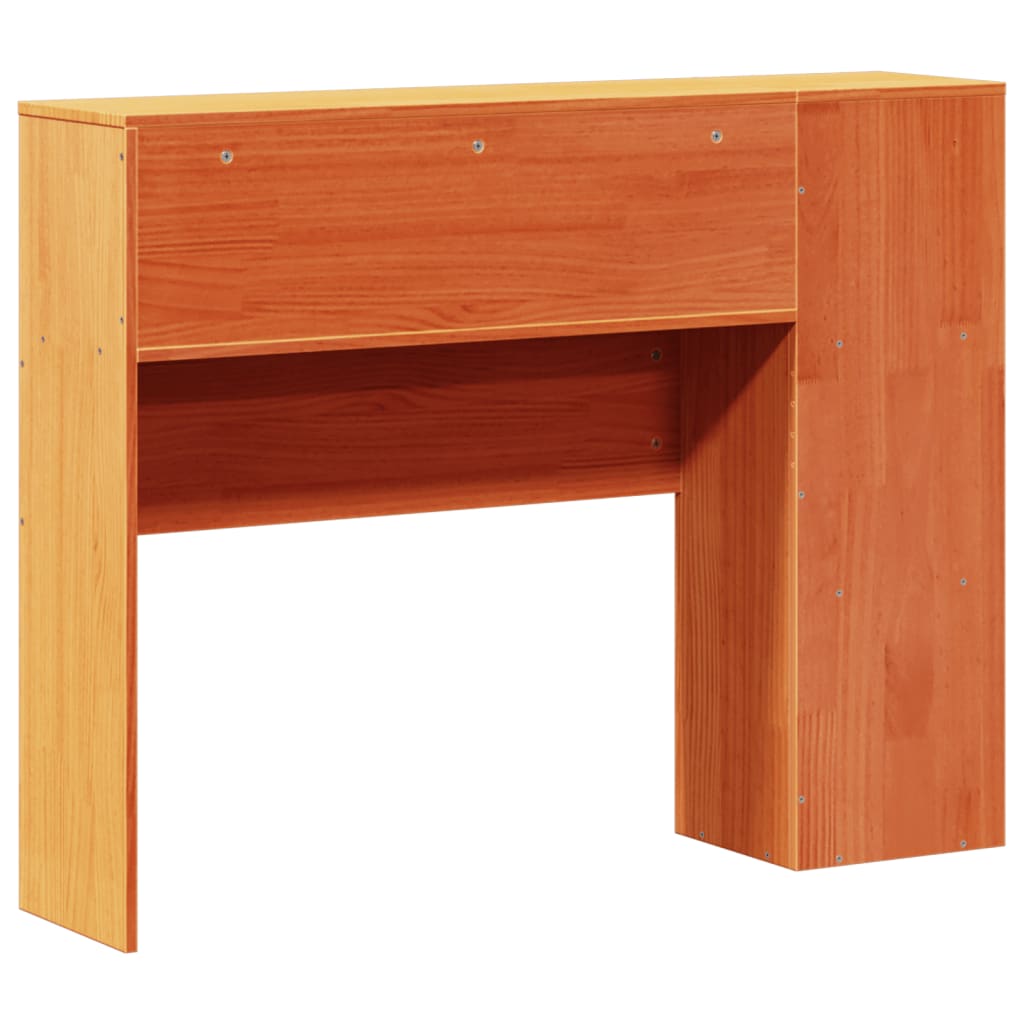 vidaXL Wezgłowie do łóżka, z półkami, woskowy brąz, 100 cm, sosnowe