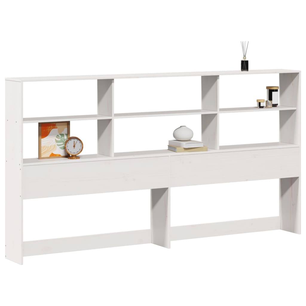 vidaXL Wezgłowie do łóżka, z półkami, białe, 180 cm, drewno sosnowe