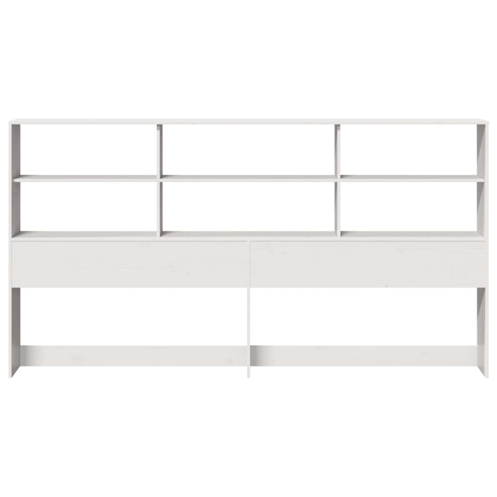 vidaXL Wezgłowie do łóżka, z półkami, białe, 180 cm, drewno sosnowe