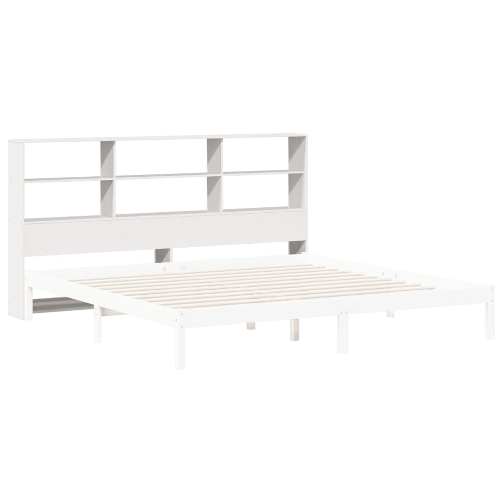 vidaXL Wezgłowie do łóżka, z półkami, białe, 180 cm, drewno sosnowe