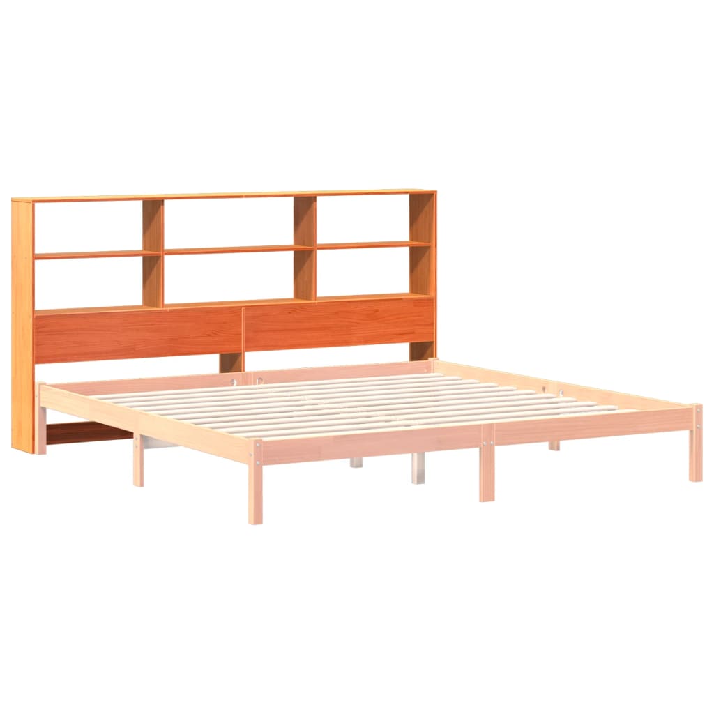 vidaXL Wezgłowie do łóżka, z półkami, woskowy brąz, 180 cm, sosnowe