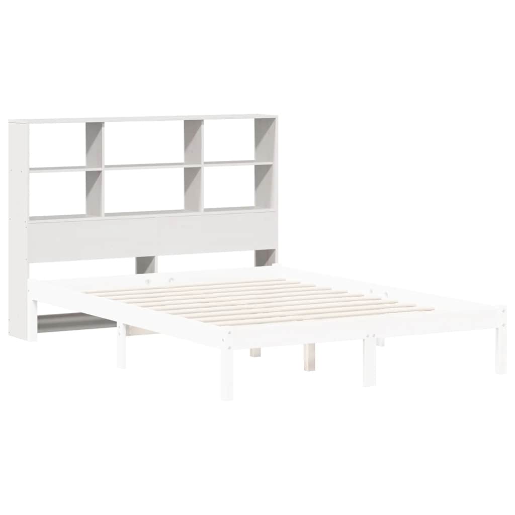vidaXL Wezgłowie do łóżka, z półkami, białe, 160 cm, drewno sosnowe