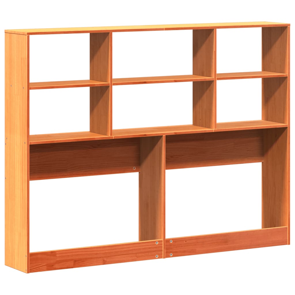 vidaXL Wezgłowie do łóżka, z półkami, woskowy brąz, 150 cm, sosnowe