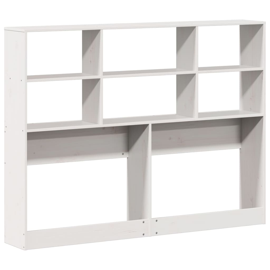 vidaXL Wezgłowie do łóżka, z półkami, białe, 140 cm, drewno sosnowe