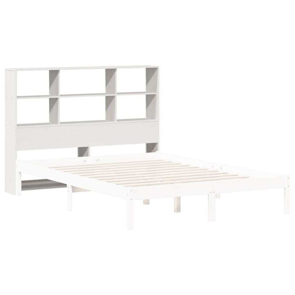 vidaXL Wezgłowie do łóżka, z półkami, białe, 140 cm, drewno sosnowe