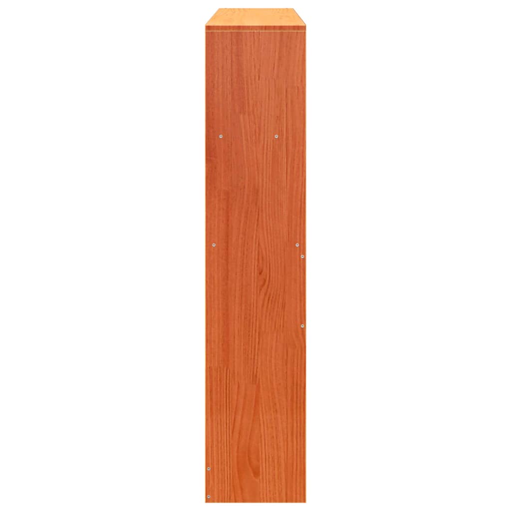 vidaXL Wezgłowie do łóżka, z półkami, woskowy brąz, 135 cm, sosnowe