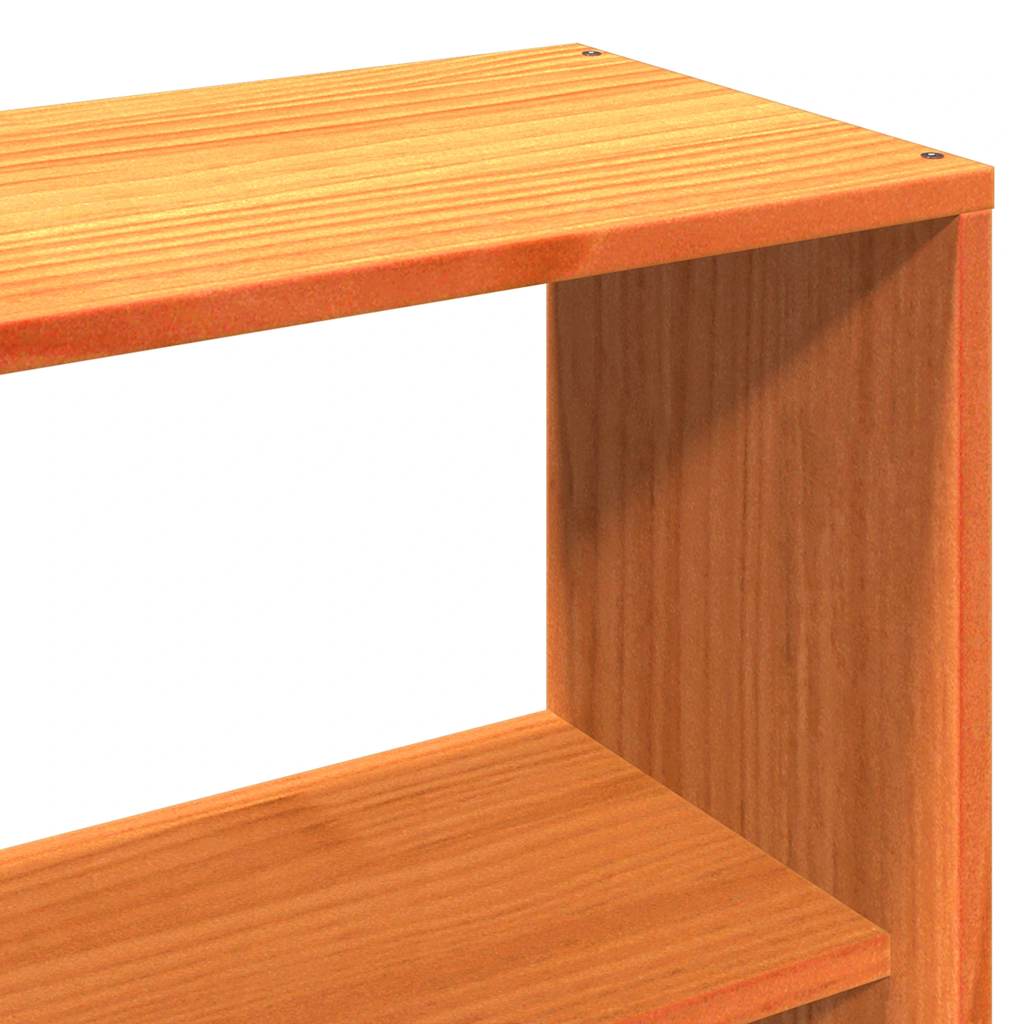 vidaXL Wezgłowie do łóżka, z półkami, woskowy brąz, 135 cm, sosnowe