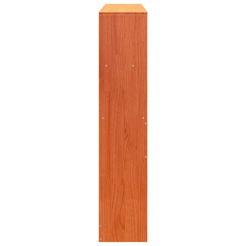 vidaXL Wezgłowie do łóżka, z półkami, woskowy brąz, 120 cm, sosnowe