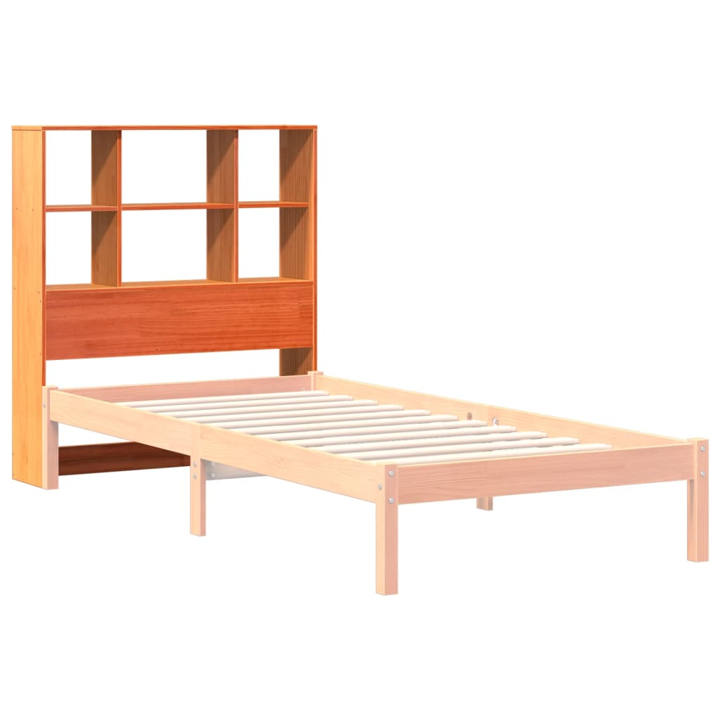 vidaXL Wezgłowie do łóżka, z półkami, woskowy brąz, 100 cm, sosnowe
